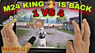 M24 KING  IS BACK | 1 VS 4 WITH RANDOM ONLY M24 | IPAD PRO 12.9 NON GYRO | PUBG MOBILE