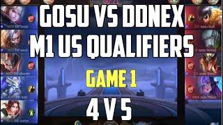 GOSU VS DDNEX 4v5?! - GAME 1 | MOBILE LEGENDS M1 US QUALIFIERS GRAND FINALS