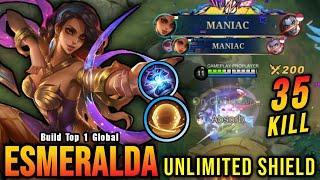 35 Kills + 2x MANIAC!! New Esmeralda Best Build and Emblem!! - Build Top 1 Global Esmeralda ~ MLBB