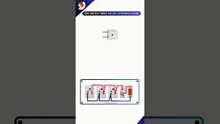 1 Switch 3 Socket 1 Indicator Connection | Extension Board Wiring #shorts #youtubeshorts