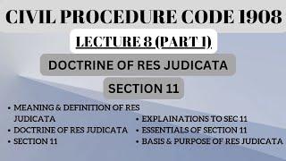 RESJUDICATA IN CPC |SECTION 11 OF CPC#resjudicata #codeofcivilprocedure1908