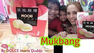 Mochi Mukbang Lychee Flavor 먹방 | Soft Chewy Sticky Eating Sound ASMR | DOLCE Maria CHANNEL 