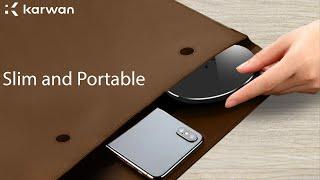 KARWAN PORTPAD 15W TYPE-C PD QI-CERTIFIED WIRELESS CHARGER - Black Charging Pad