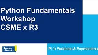 Python Lesson 1: Variables and Expressions