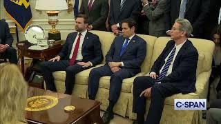 View of Vance, Rubio, Hegseth, other Trump officials while Zelenky talks in Oval Office (2-28-2025)