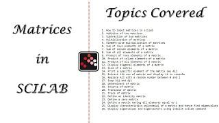 SCILAB TUTORIALS | MATRICES | SCILAB FOR BEGINNERS