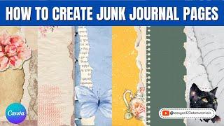 How to create Junk journal pages in Canva Tutorial for Beginners step by step