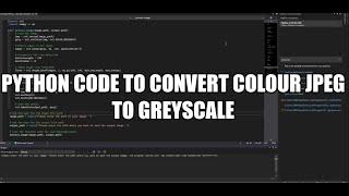 Python Code to convert colour JPEG to greyscale