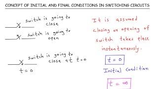 Hindi : CONCEPT OF INITIAL AND FINAL CONDITIONS IN SWITCHING CIRCUITS | Electrical Engineering