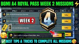 A4 WEEK 2 MISSION | BGMI WEEK 2 MISSIONS EXPLAINED | A4 ROYAL PASS WEEK 2 MISSION | C5S14 WEEK 2