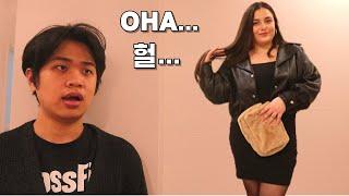 Myung's reaction when I wear sexy clothes for party  