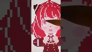 I draw an anime character in pixel art style!