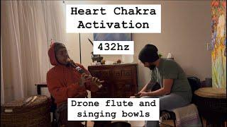 Heart Awakening: Flute & Crystal Bowls in Aeolian Scale | 432 Hz Chakra Healing Meditation