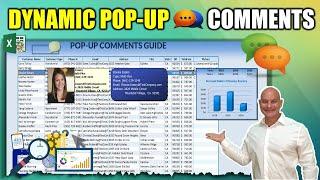 How To Create  4 Different Dynamic Pop-up Comments In Excel Including A Chart