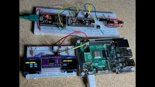 Raspberry PI WiFi A P using I2C multiplexer displaying STM32F4 Black Pill data using ESP32 WiFi