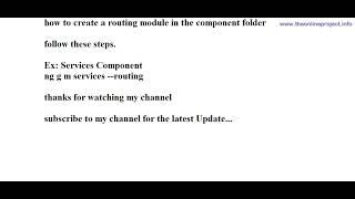 How to create a component inside the folder and routing configuration Part-1
