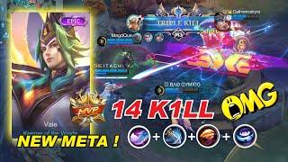 VALE EPIC SKIN : Time to Bully !  Best Build SPEED to META and Emblem Set 2023 Gameplay