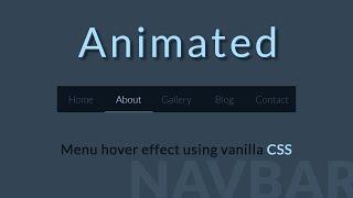 Navbar Menu Hover Effect Using CSS | Navbar Hover Underline Animation Menu Hover Effect