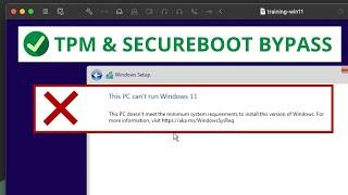 Bypass TPM and SecureBoot Checks to run Windows 11 as a VM