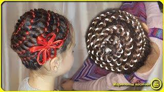 Child hair style Four-stranded pigtail snail with ribbon !!!  | A video with EXPLANATION !!!