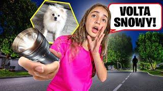 PROCURAMOS o NOSSO CACHORRO SNOWY a NOITE na RUA! FOI O STALKER SECRETO que PEGOU ELE?!