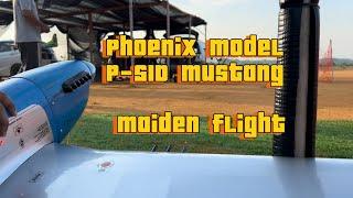 Phoenix model P 51 Mustang maiden flight using stinger 26cc engine by pilot Ifan at Cyberjaya TBC￼