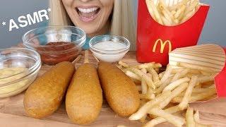 Crispy CORN DOGS and Crunchy McDONALD'S FRENCH FRIES ASMR | Eating Sounds *No Talking