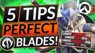 5 FASTEST GENJI TIPS for PERFECT DRAGON BLADES - GUARANTEED WINS - Overwatch 2 Guide