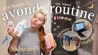 Mijn 100% eerlijke AVOND ROUTINE na school!  GURWM, studeren, dansen, skincare.. !  🩰