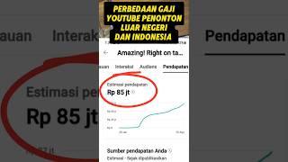 Bikin Kaget‼️Perbedaan Gaji YouTube Penonton Luar Negeri dan Indonesia