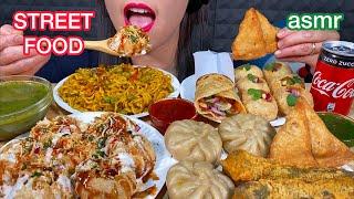 ASMR MAGGI MASALA, PANI PURI, MOMO, SAMOSA, DAHI PURI, MIRCHI VADA, EGG ROLL MASSIVE Eating Sounds