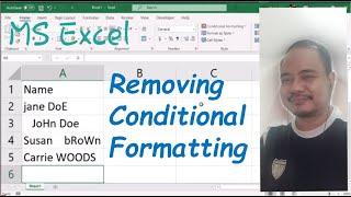 Removing Conditional Formatting in MS Excel Spreadsheet