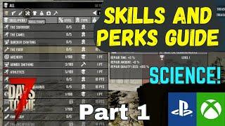 PERKS / SKILLS TUTORIAL - 7 Days to Die Console Version Xbox Playstation PS4 Part 1 (Best perks)