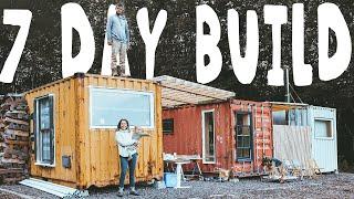 7 DAY SHIPPING CONTAINER BUILD TIMELAPSE -  super insulated office space in under a week...