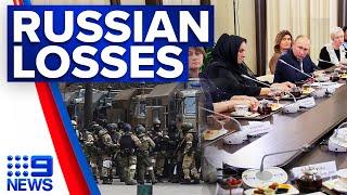 Death toll of Russian soldiers rising amid Ukraine conflict | 9 News Australia