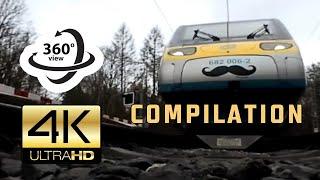360° camera under train COMPILATION (4K)