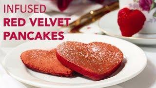 Red Velvet Heart Pancakes - Infused Food How To - Magicalbutter.com