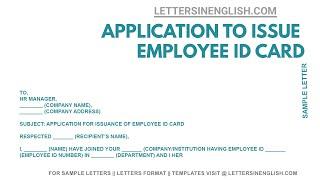 Application for Issue Employee Identity Card - Application for ID Card in office