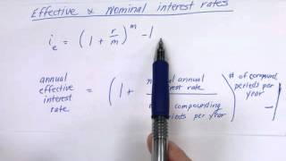 Nominal vs effective interest calculations