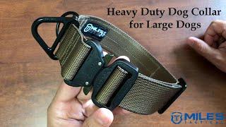 Heavy Duty Tactical Dog Collar for Large Dogs with Cobra Buckle Coyote Brown