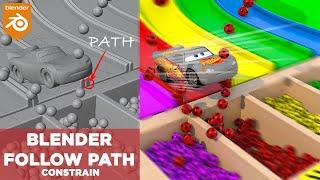 how to use follow path constrainer in blender