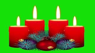 beautyful colored candle with flame || green screen video background