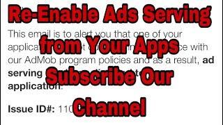 ad serving has been disabled to your application