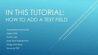 How to Add Text Field to PDF Form