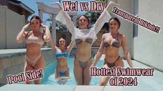 Pool Side Wet vs Dry BoutineLA Bikini Haul & Try On! | Transparent Covers!?