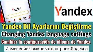 Yandex Dil Ayarlarını Değiştirme