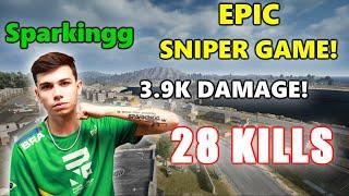 Sparkingg - 28 KILLS (3.9K DAMAGE) - 1 MAN SQUADS! - EPIC SNIPER GAME! - PUBG