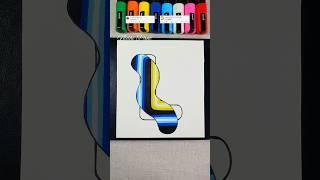 Request Video Of "L" In Blue & Yellow Neon Light #shorts #artistomg #art #trending #ytshorts #viral