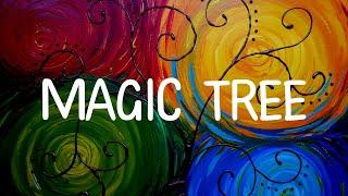 Magic tree. Abstract painting. Easy. Demo. Acryllation.추상화