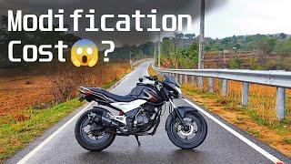 Bajaj Discover 125 ST Modification Cost Part 1 #akrapovic #bajaj #discover #modified #viral